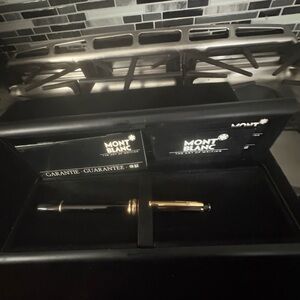 Montblanc Black and Gold Fountain Pen with Presentation Box